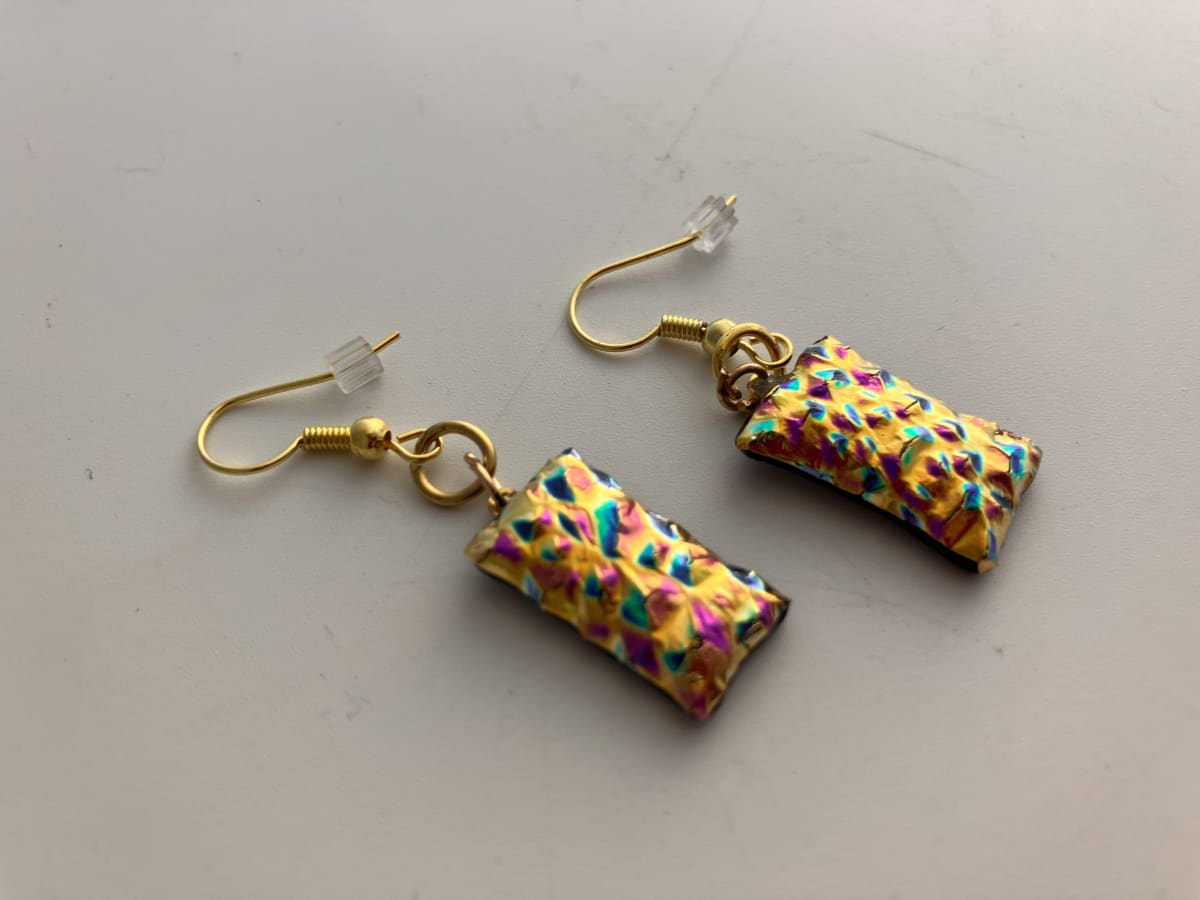 Fused Glass Earrings #141 by Shayna Heller