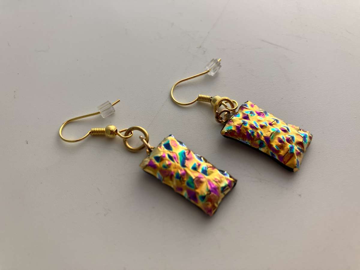 Fused Glass Earrings #141 by Shayna Heller, Image 2.