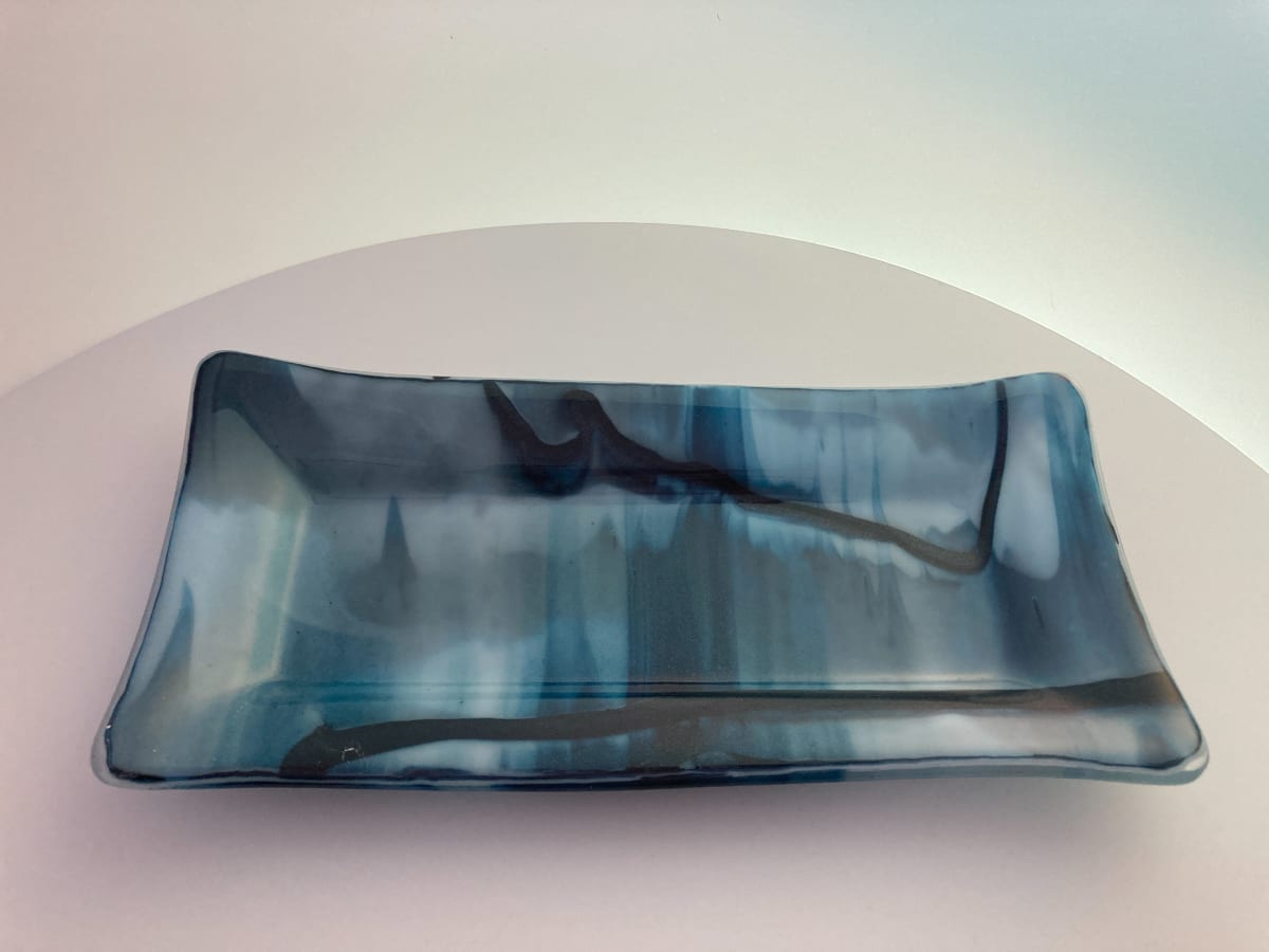 Iridescent Blue Serving Dish - Medium, Image 4.