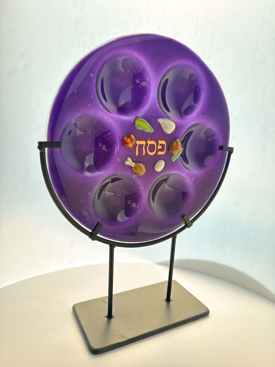 Seder Plate -  purple by Shayna Heller 