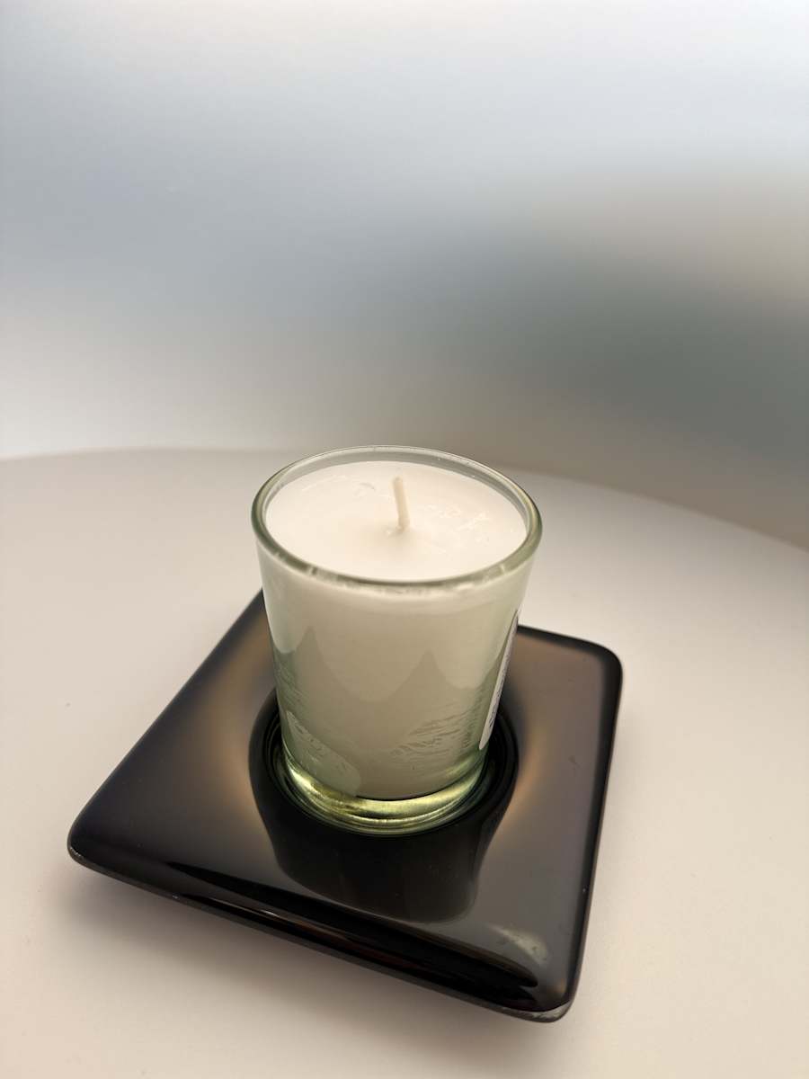 Memorial plate candle holder. #41 by Shayna Heller 
