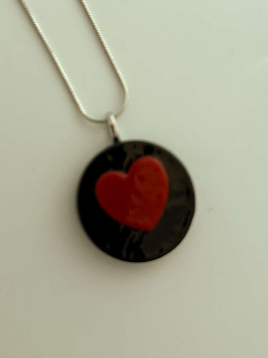 Fused glass pendant #298 by Shayna Heller, Image 1.