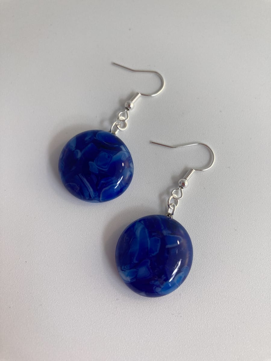 Fused Glass Earrings #87 by Shayna Heller 