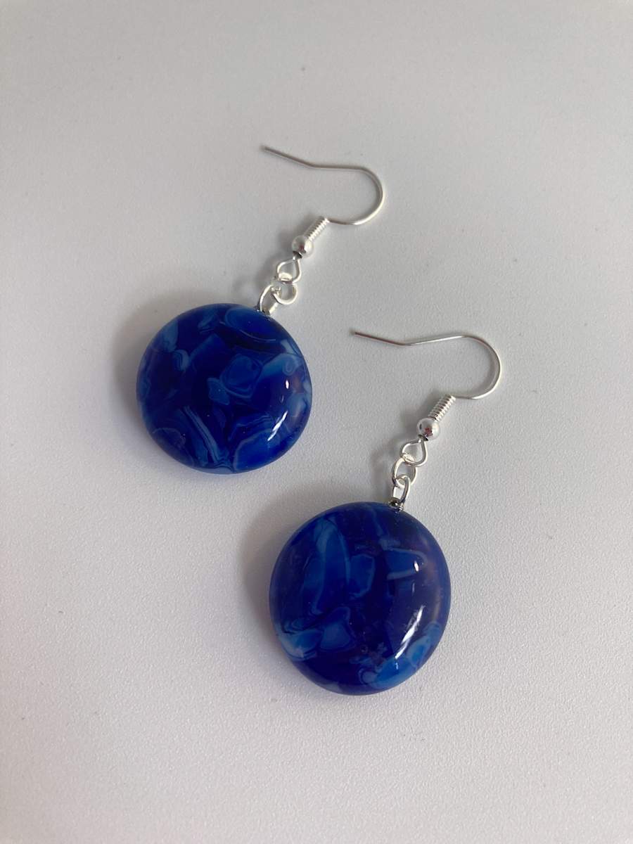 Fused Glass Earrings #87 by Shayna Heller, Image 3.