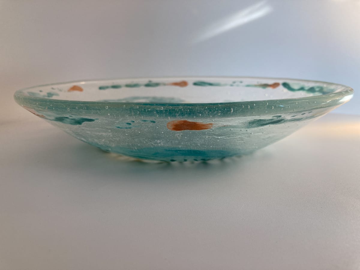 10" Bowl Teal-Copper by Shayna Heller 