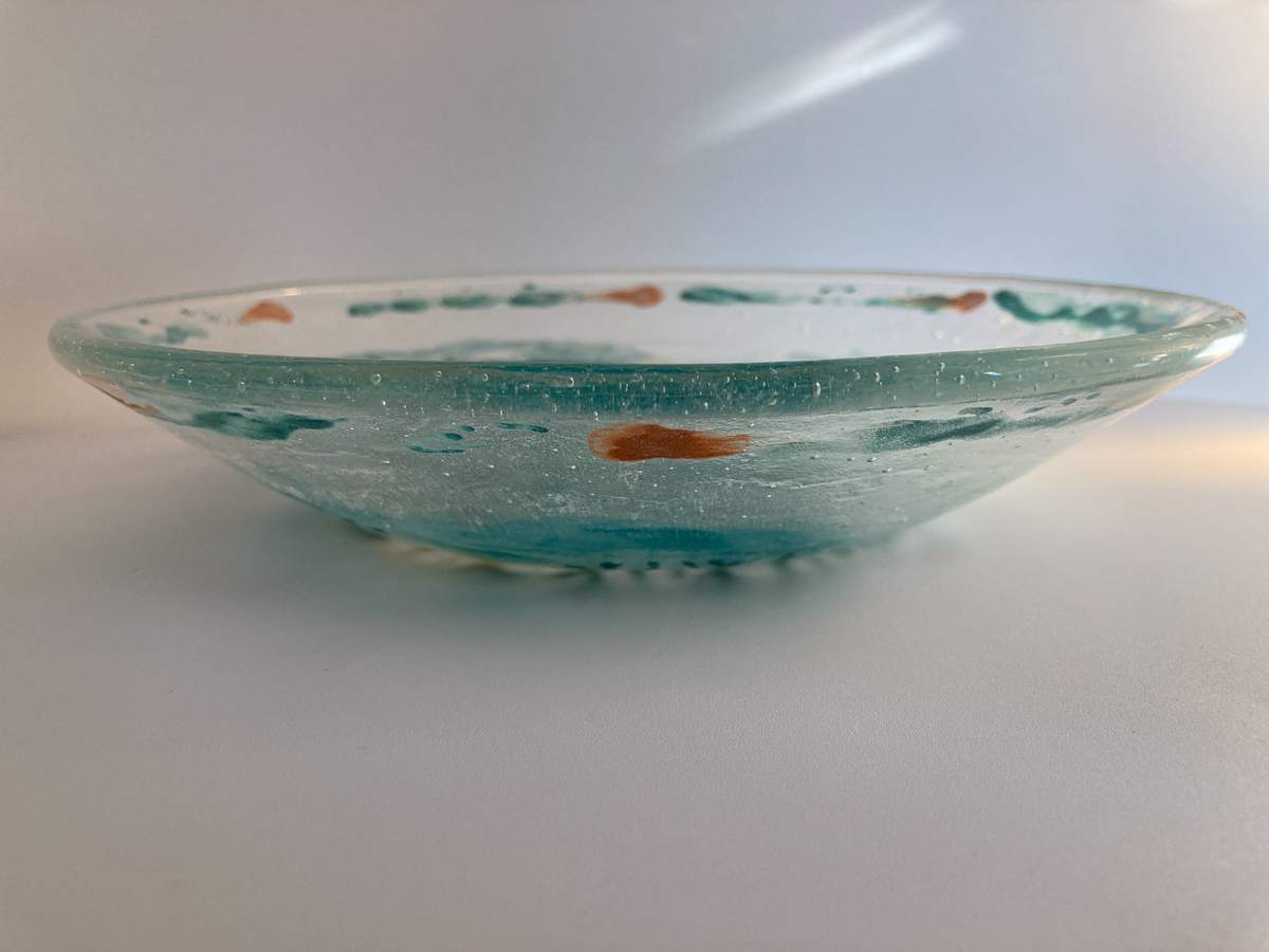 10" Bowl Teal-Copper by Shayna Heller, Image 3.