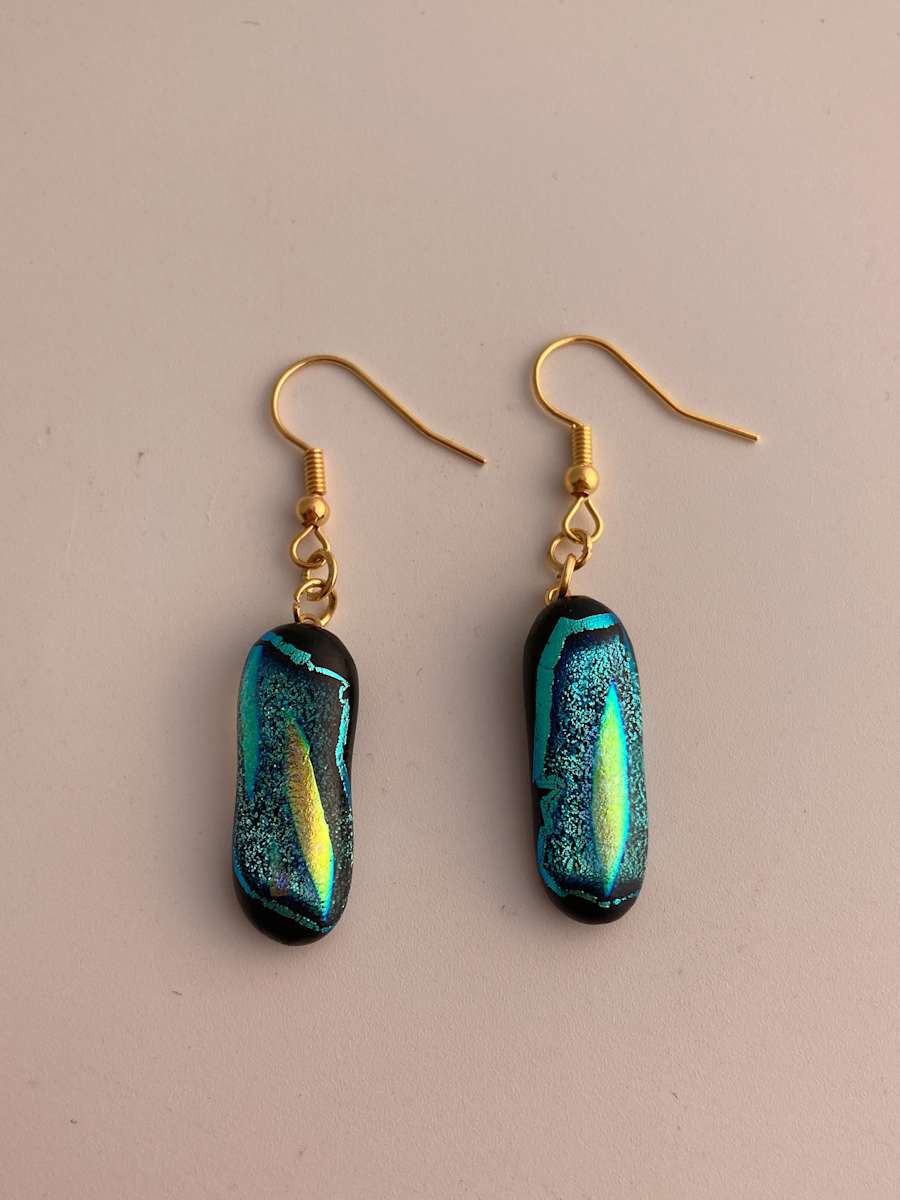 Fused Glass Earrings #95 by Shayna Heller, Image 2.