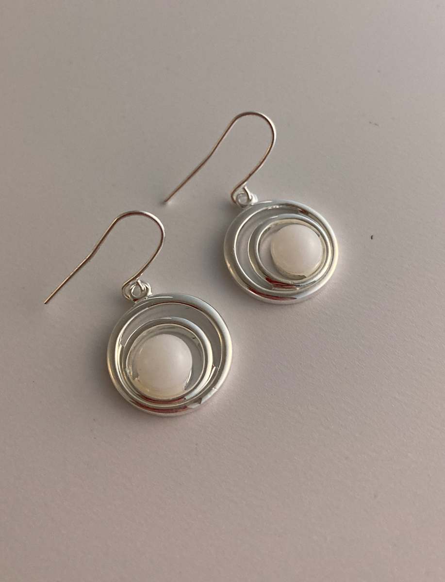 Fused Glass Earrings #99, Image 2.