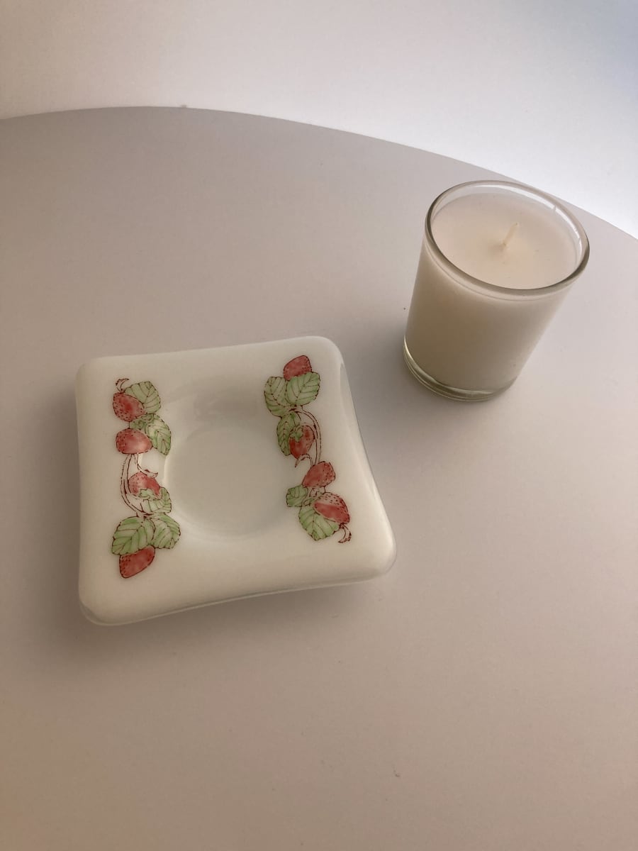 Strawberry plate candle holder #7 