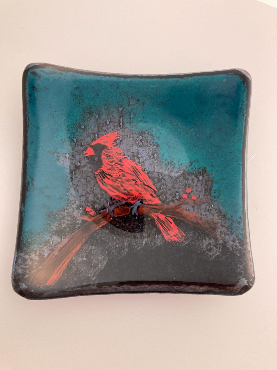 Art Glass - Cardinal by Shayna Heller 