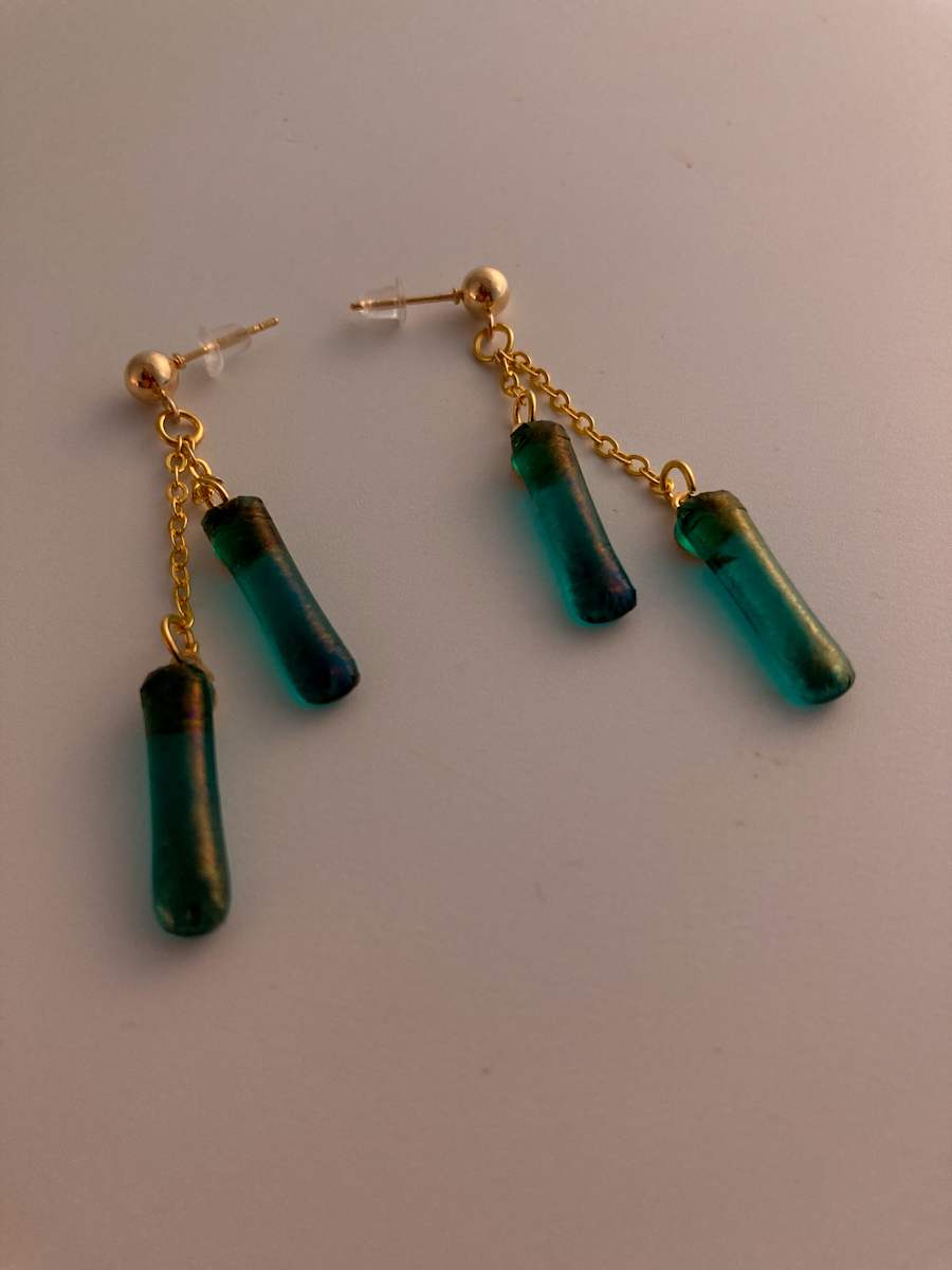 Fused Glass Earrings #104 by Shayna Heller, Image 2.