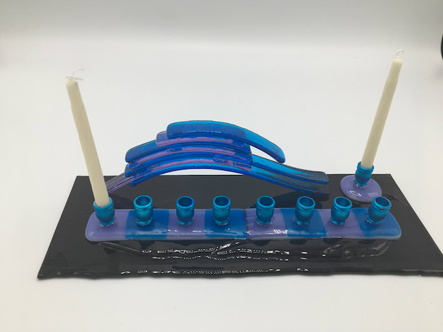 Menorah Flowing Edges with Arch by Shayna Heller, Image 2.