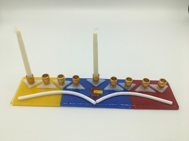 Menorah Tri-color by Shayna Heller, Image 1.