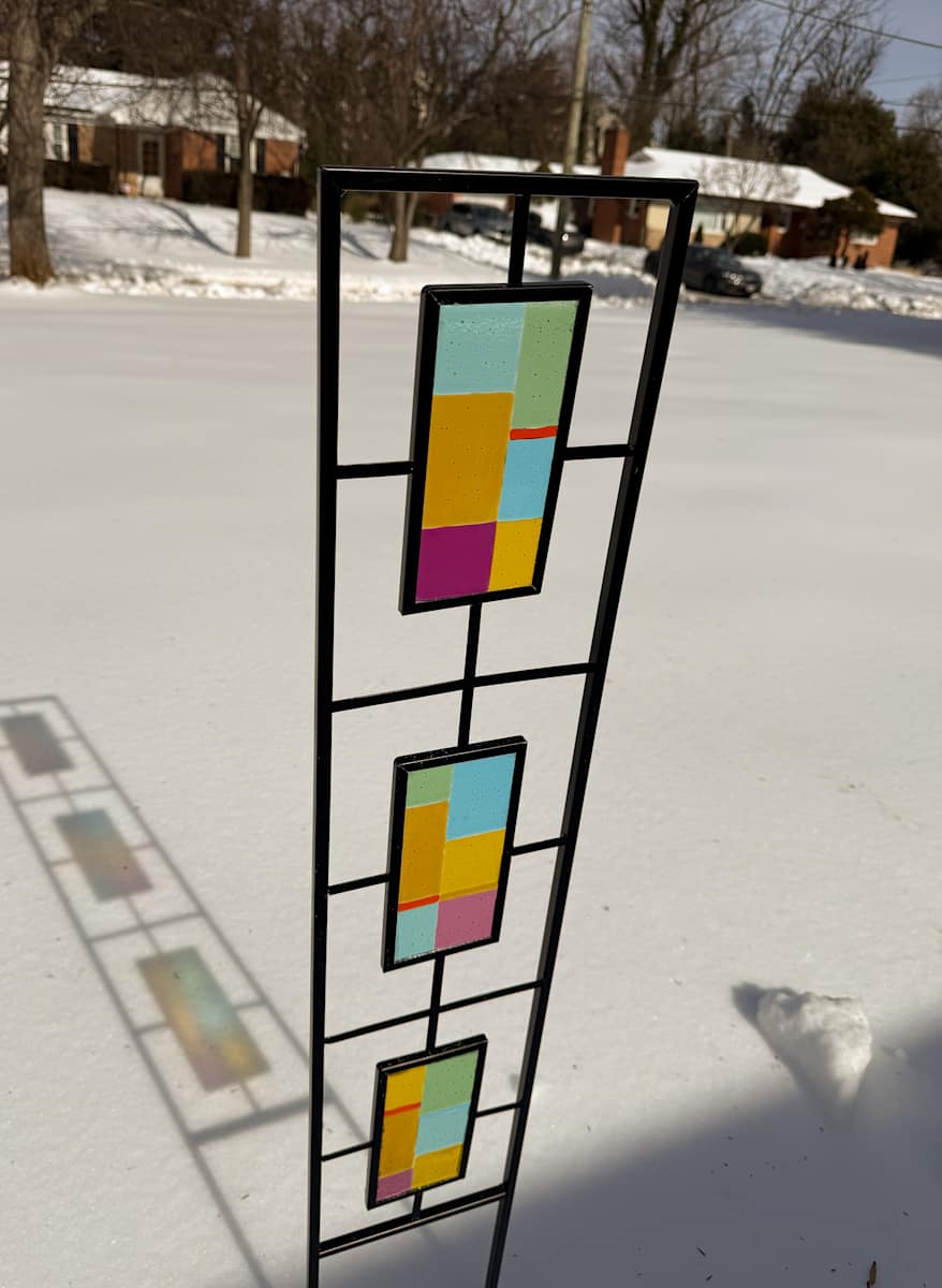 Rainbow Geometric Trellis by Shayna Heller, Image 1.