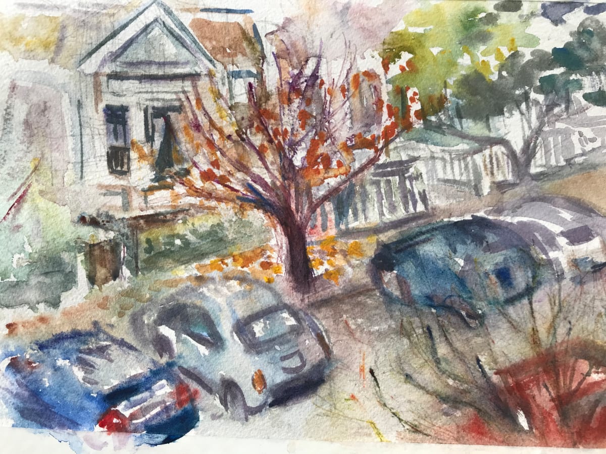 Day 4 -Winter tree and Cars on Diamond Street 