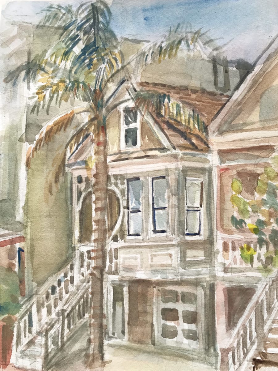 House on Sanchez Street with palm tree 