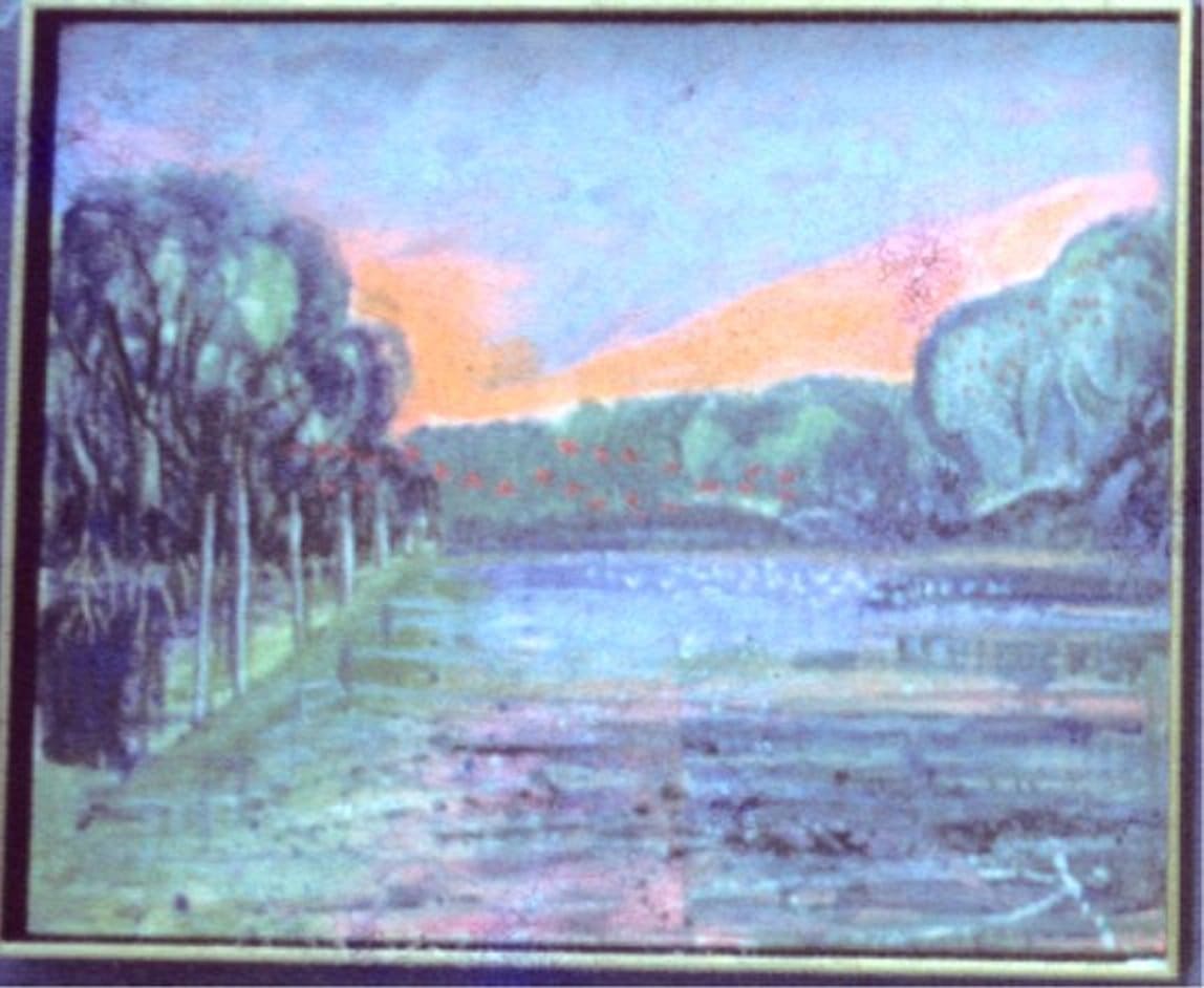 Sunset in the Swamp - Caroni Swamp No. 1 * by Sybil Atteck (1911-1975)  Image: Item 44