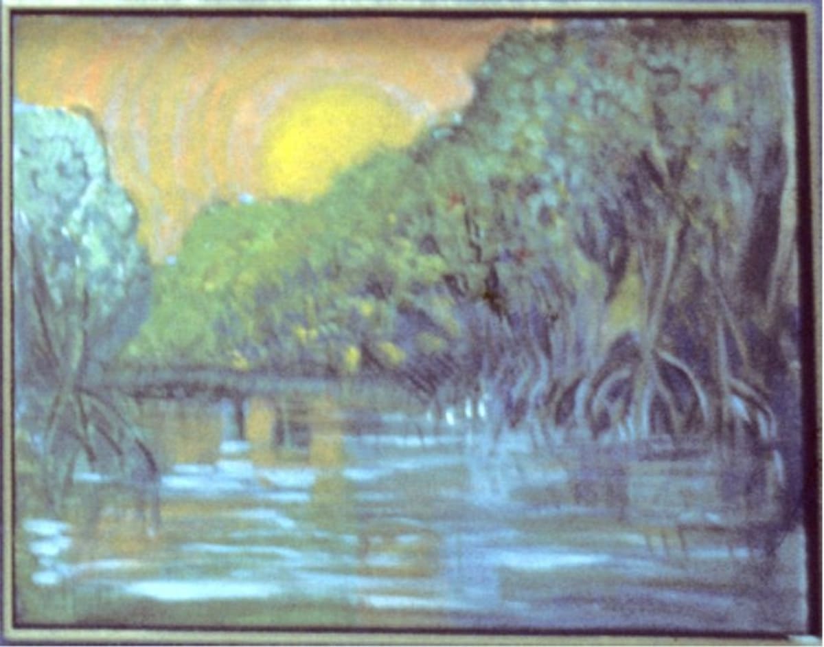 Golden Sunset - Caroni Swamp No. 3 * by Sybil Atteck (1911-1975)  Image: Item 1