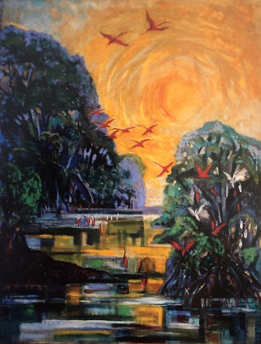 Caroni Swamp at Sunset - Commission by Sybil Atteck (1911-1975) 