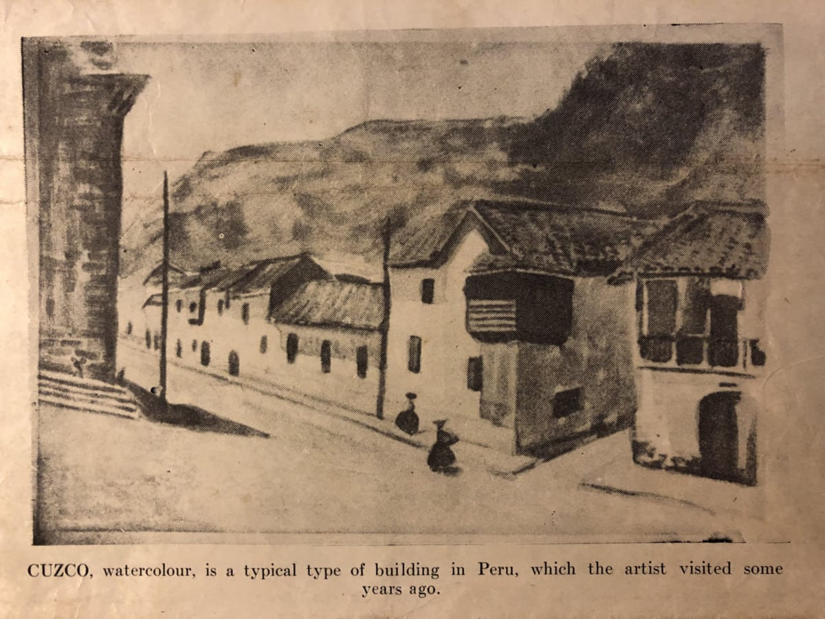 Cuzco * by Sybil Atteck  Image: CUZCO, watercolour, is a typical type of building in Peru, which the artist visited some years ago.