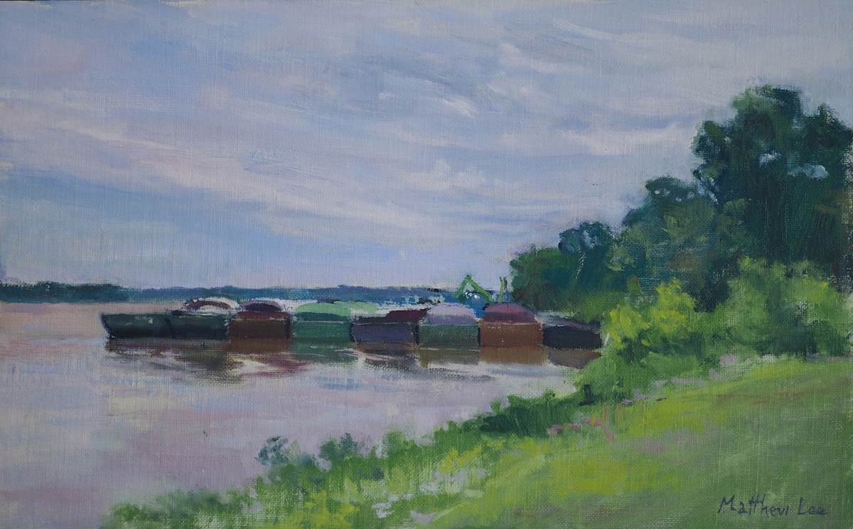 Still Barges  at Sans Souci Point by Matthew Lee 