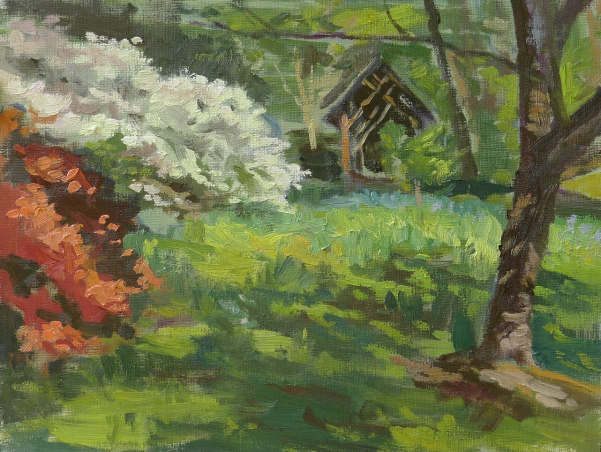 Azaleas in Spring with Blecken Pavilion by Matthew Lee 