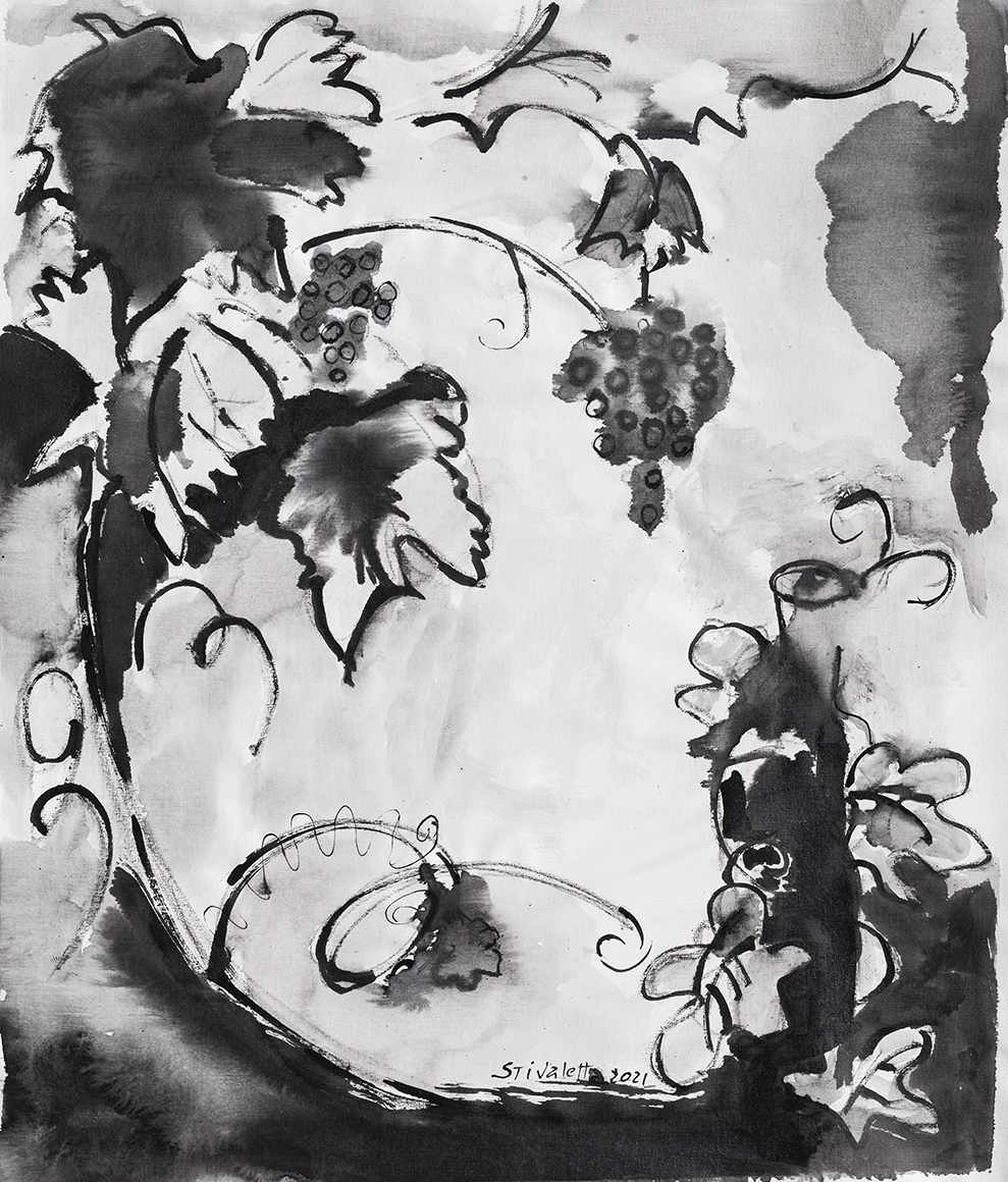 Uvas y Botella by Stivaletta, Mabel Rosario 