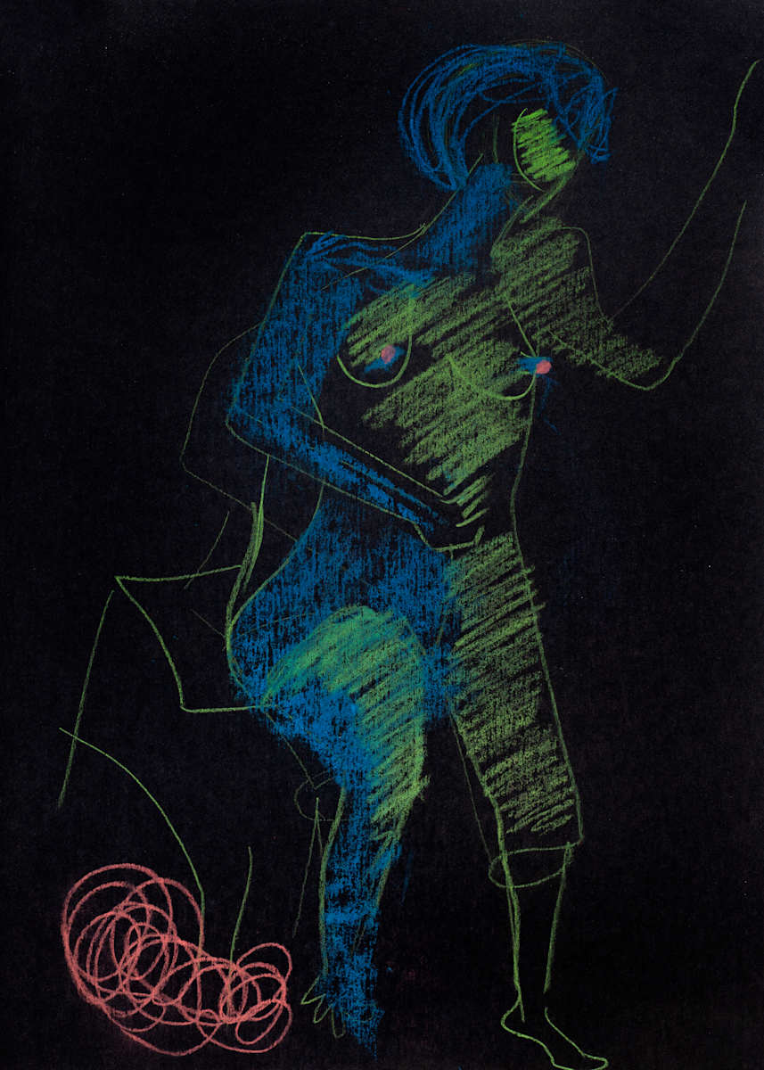 Modelo  en azules by Stivaletta, Mabel Rosario 