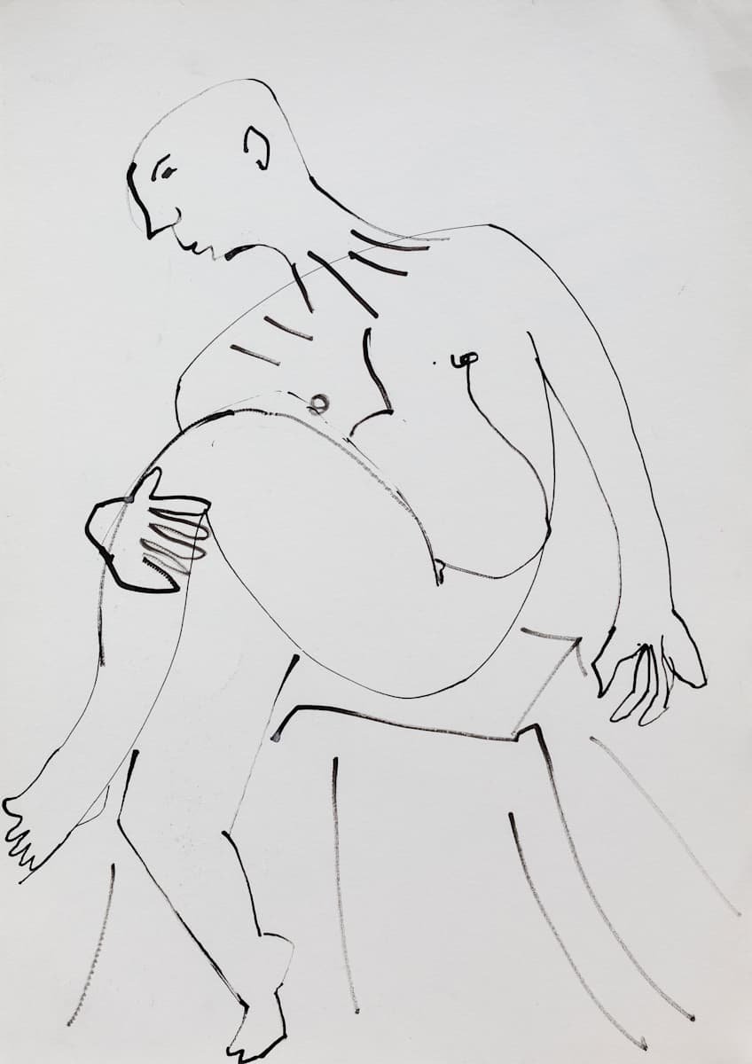 Claudio sentado_ by Stivaletta, Mabel Rosario 