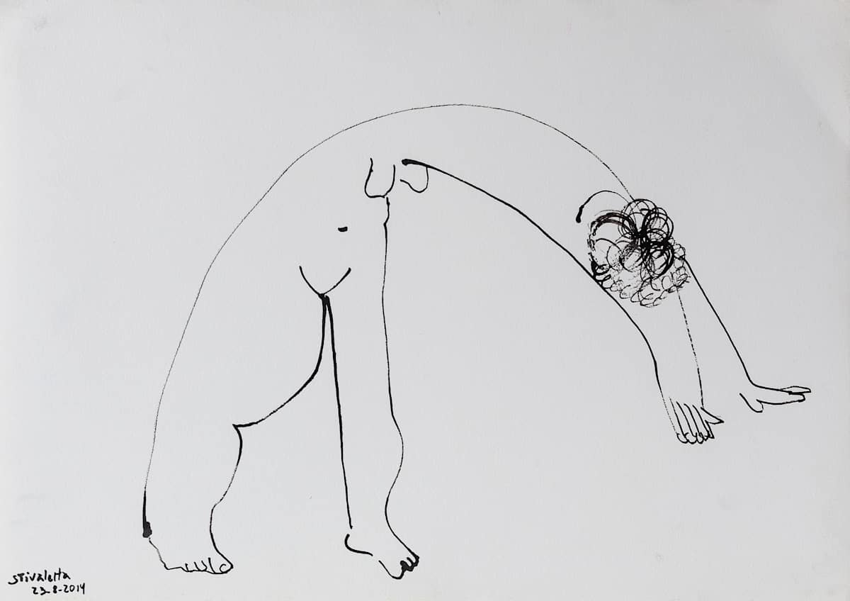Modelo femenina en torcion_ by Stivaletta, Mabel Rosario 