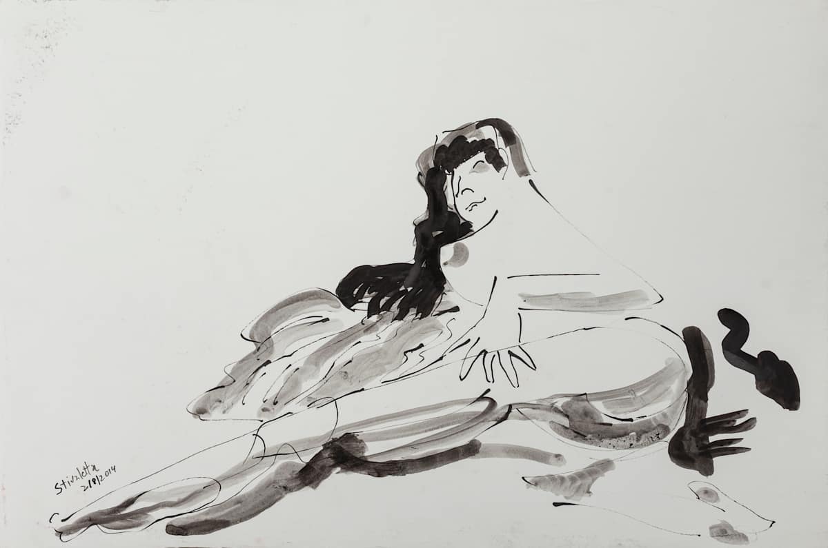 Modelo reclinada_ by Stivaletta, Mabel Rosario 