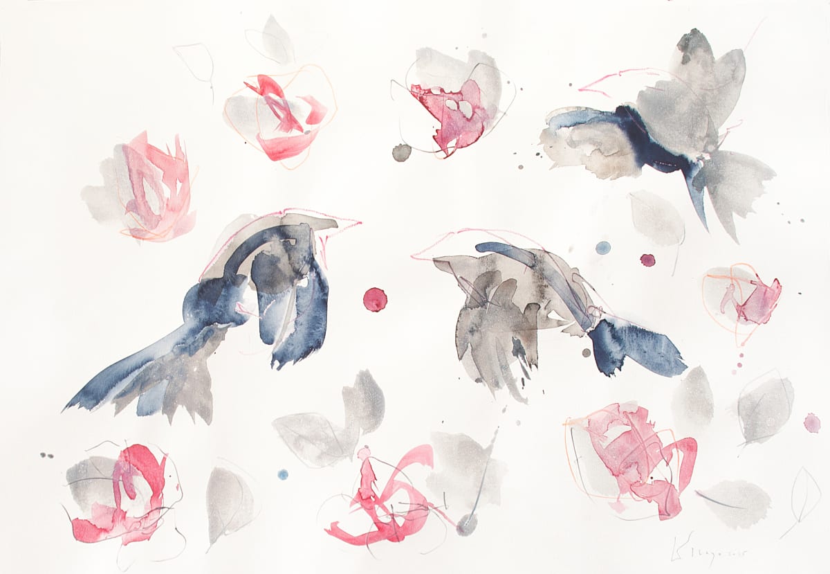 Sparrows & Roses by Alba Escayo 