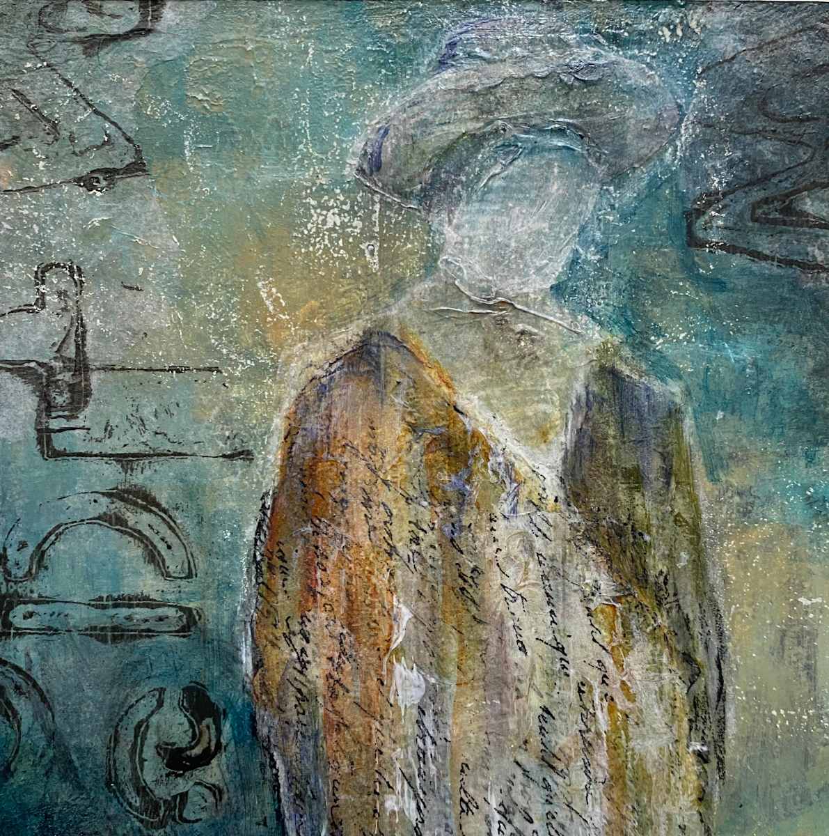 A Slight Notion I by Melissa Brauen  Image: 300 gsm paper, mounted on 6x6  3/4" panel, sides natural, varnished 