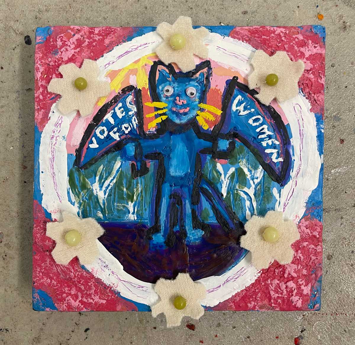 cat-small suffrage painting by Julia Dzikiewicz, Image 1.