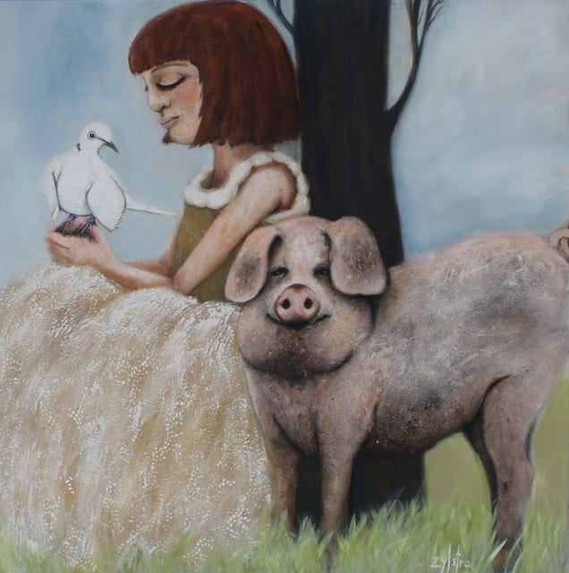 A Peaceful Moment with Pig by Febe Zylstra 