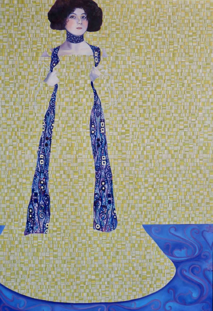 Emilie, after Klimt by Kristina Kanders  Image: The original painting is sold. See more options under PRINTS if you love this image.
Das Originalgemälde ist verkauft. Unter KUNSTDRUCKE finden Sie weitere Optionen, falls Sie sich in das Bild verliebt haben. 