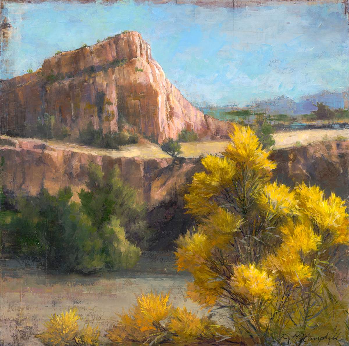 The Last Chamisa by Rachael McCampbell  Image: Oil on cradled panel, 24" x 24" x 1.5" by Rachael McCampbell © 2025