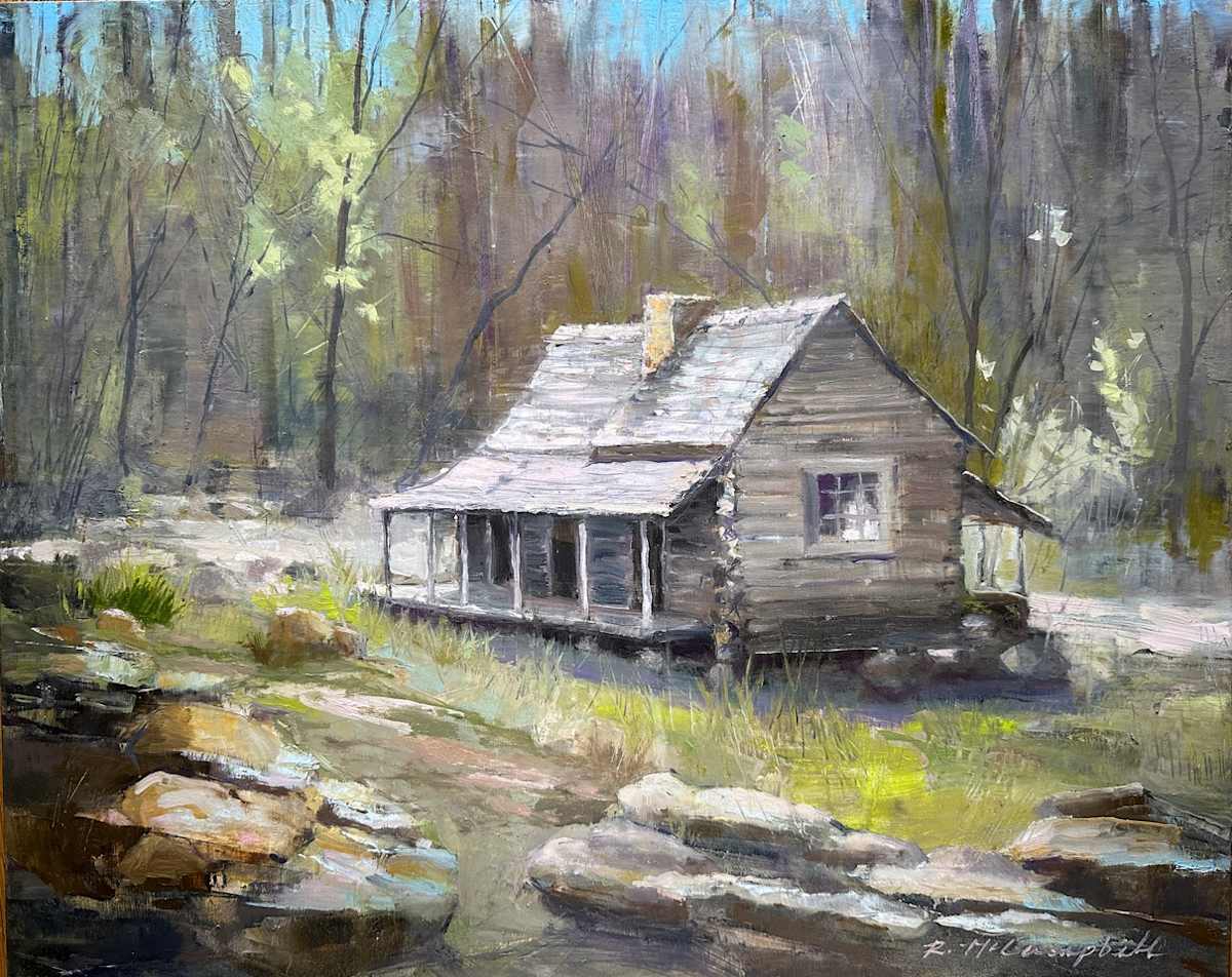 Bud Ogle's Place by Rachael McCampbell  Image: Oil on cradled panel, 16" x 20" x 1" by Rachael McCampbell © 2025