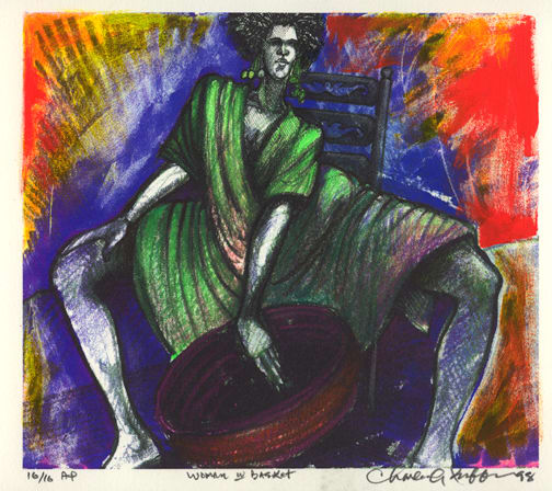 WOMAN W/ BASKET by Charles A. Bibbs 