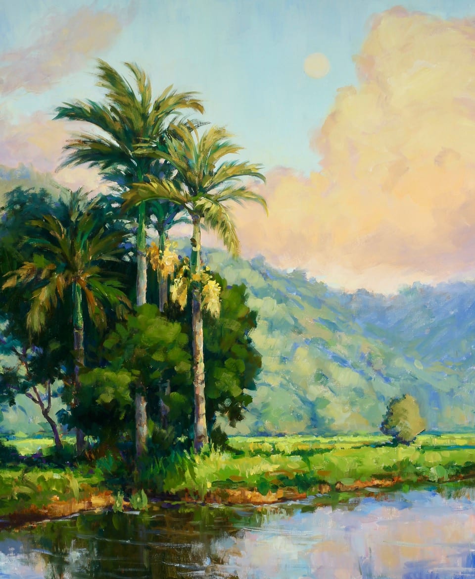 Moonrise on Hanalei River by Jeni  Prince 