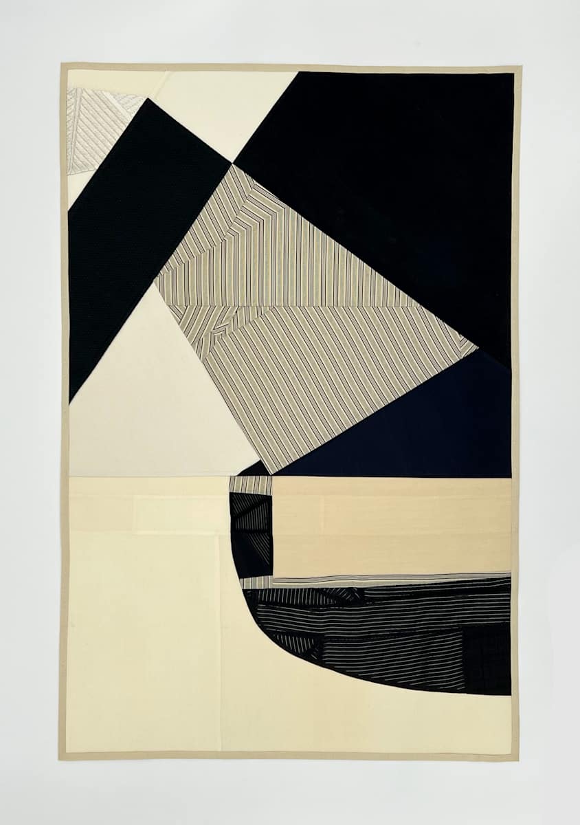 Medium Black, Cream & Silver Study, #2 by Debra Smith, Image 3.