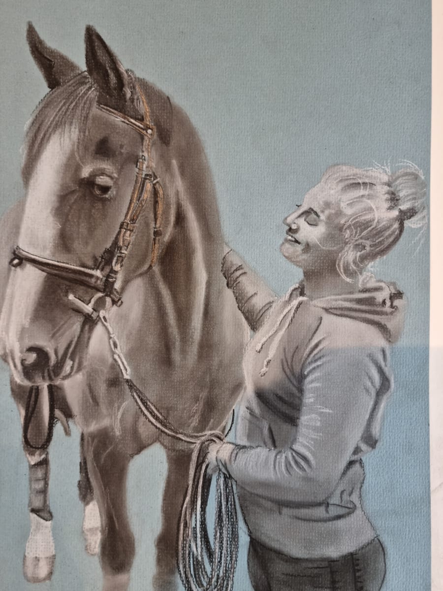 lady and horse by Gillian Northmore  Image: happiness' 