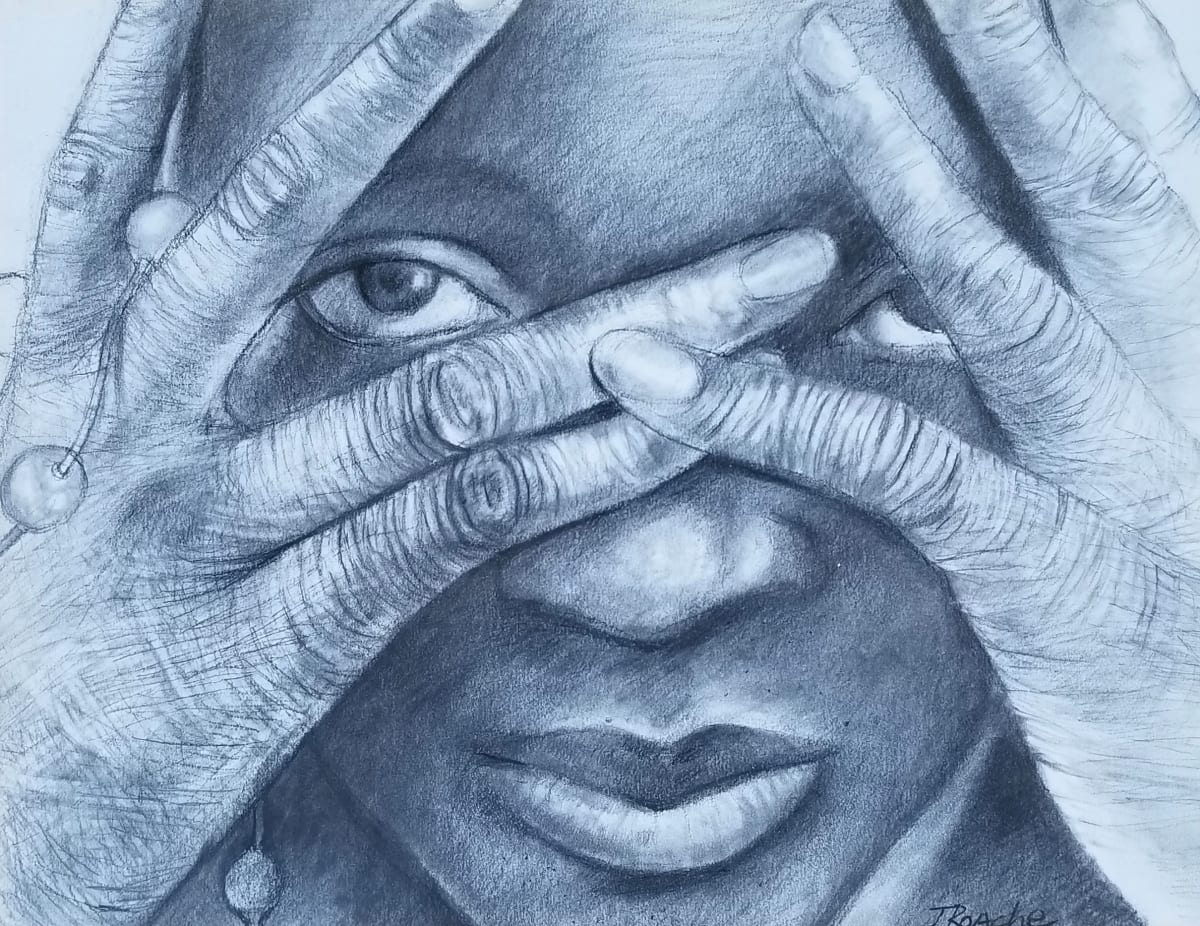 Woman With Her Hands In Front of Her Face by Joe Roache 