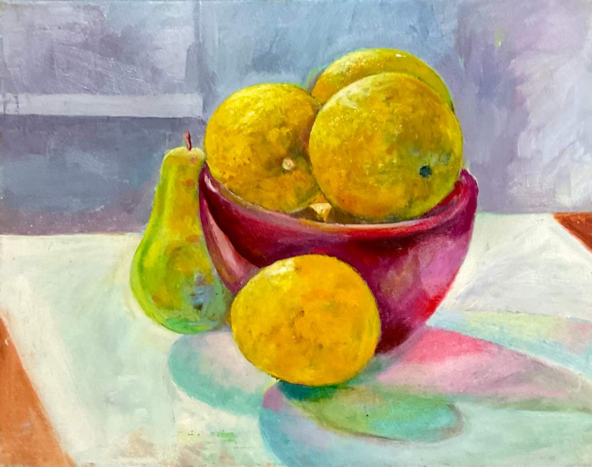 4 Lemons and Pear by Joe Roache 