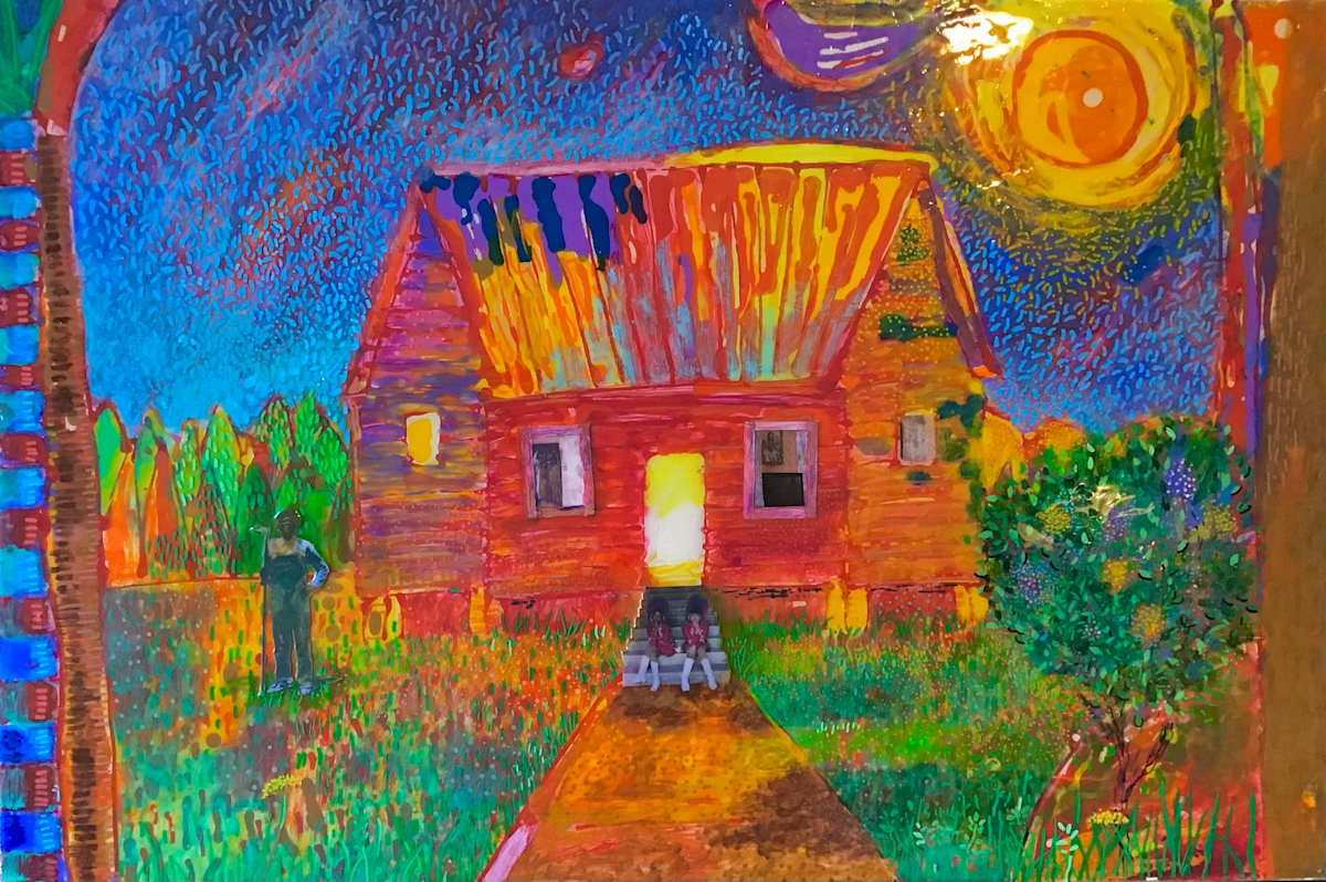 Red House with Farmer by Joe Roache, Image 1.