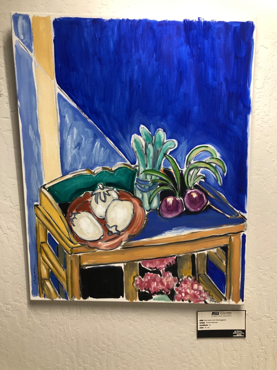 Blue Interior w/ White Eggplant by Donald Haberman 