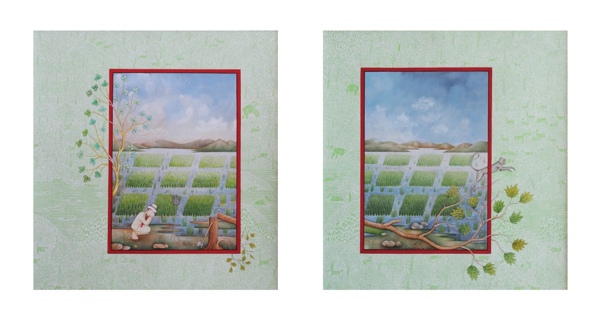 untitled diptych 4 (A Day in the Country series) by Waswo X. Waswo 