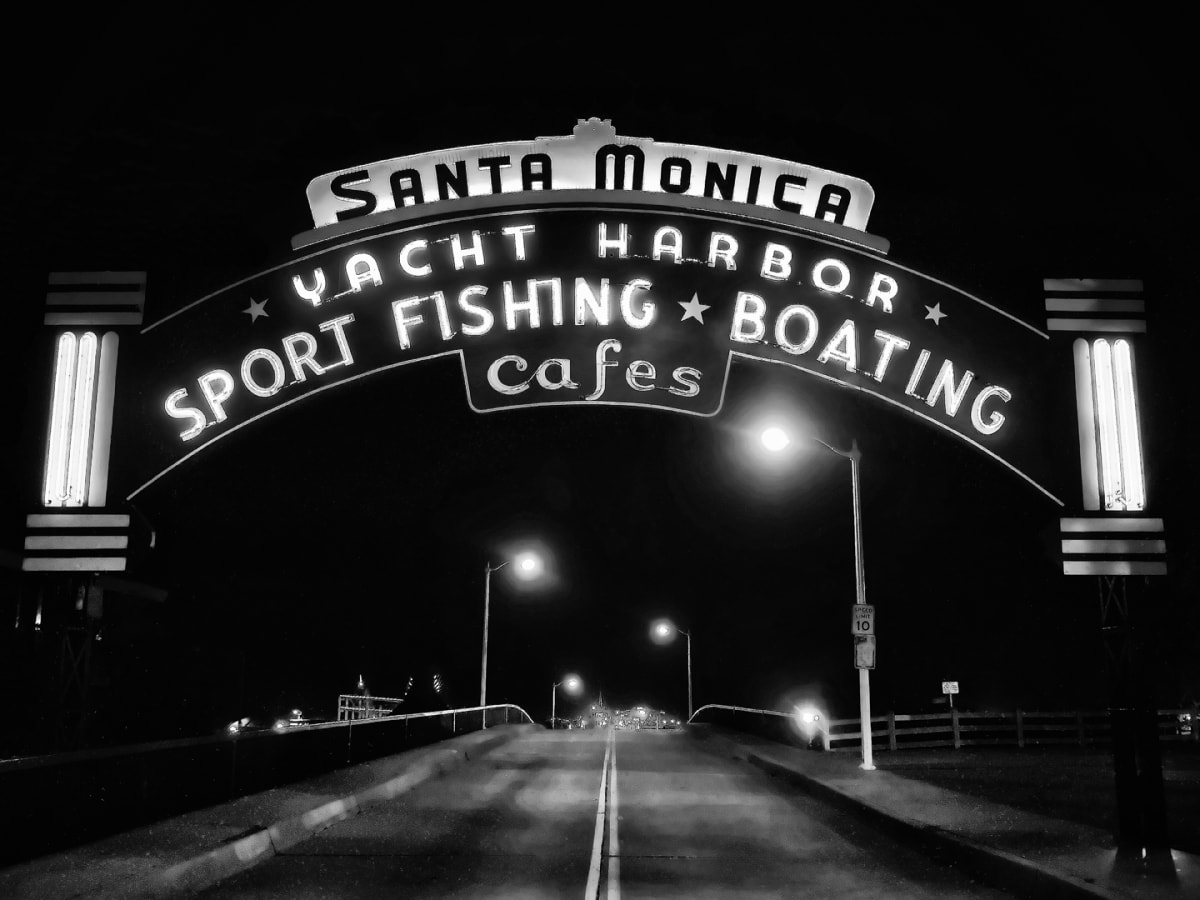 Santa Monica Pier Neon Archway by Mark Peacock 