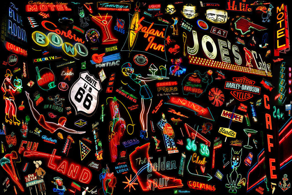 Vintage Neon Collage by Mark Peacock  Image: Photograph