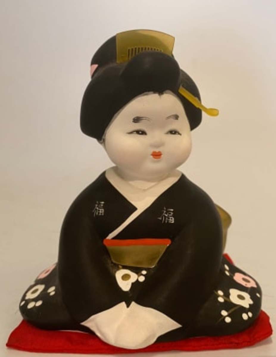 'Fortune Lady' ceramic figurine - Otafukusan 